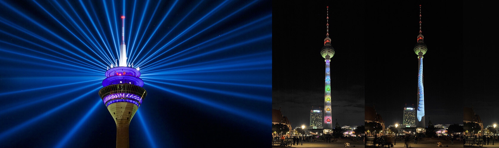 Fernsehtürme als Träger von Botschaften oder für besondere Inszenierungen